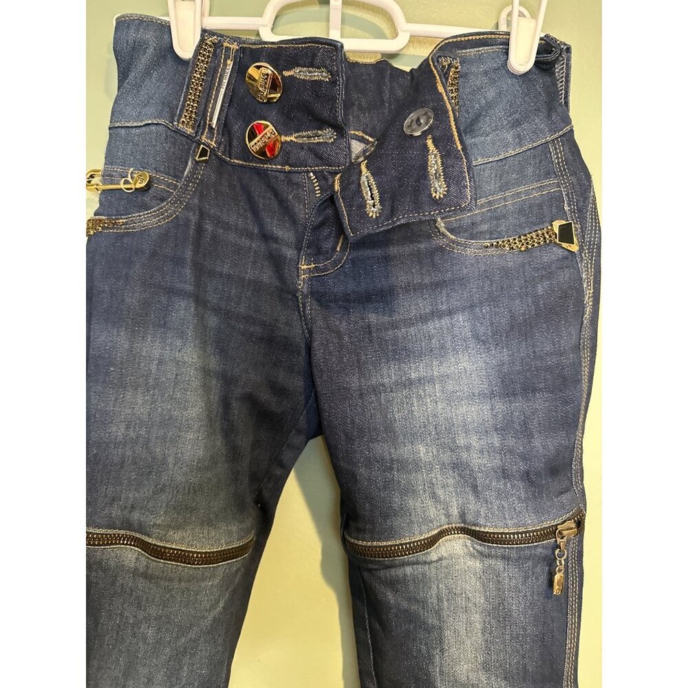 Pit Bull Jeans Women’s Studded Denim Y2K Grunge Streetwear US 0 / BR 34 - Picture 4 of 8